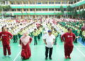 Mendikdasmen Ikut Senam Anak Indonesia Hebat di SD Muhammadiyah 12 Pamulang